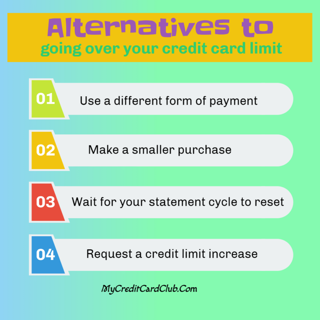 Alternatives to going over your credit card limit