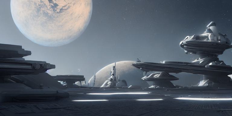 Space, futuristic, concept art, extremely detailed, photorealistic, octane render,