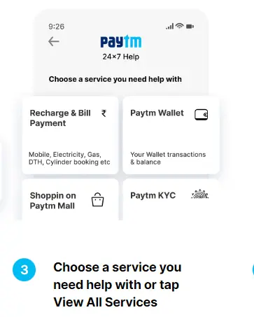 Choose a service you need help with or tap View All Services